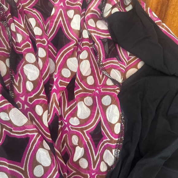 INC Geometric Mesh 3/4 Sleeve Top - L - Picture 6 of 6